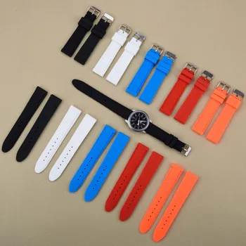 Priljubljena Oblika Letnik Mehko Eco-prijazen Črna Rdeča Silikonski Watchband jermenčki 18 mm 20 mm 22 mm 24 mm Različnih barvah