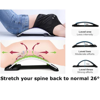 Nazaj Stretch Opreme Massager Massageador Čarobno Škatlo Fitnes Ledvene Podpore Sprostitev Hrbtenice Lajšanje Bolečin