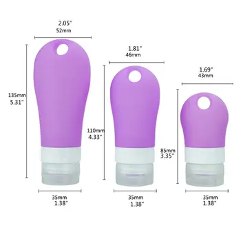 Prenosni Silikonski Posodah Stisljiv Večkratno uporabo Hand Sanitizer Prazno Potovanja Steklenice z Keychain Prevozniki