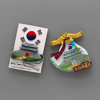 V mjanmaru, turizem, trgovina s spominki, 3D magnetni hladilnik chonglimen Južna Koreja nacionalno zastavo Azija magnet hladilnik magnet zbirka darilo