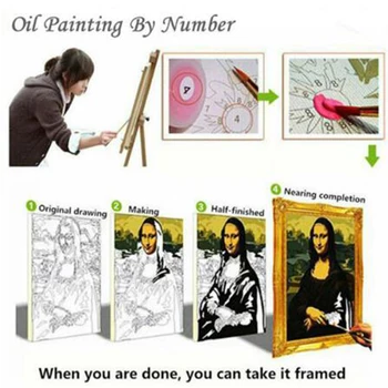 DIY Barvanje Z Številkami Risanka morska deklica Olje, Barvanje Z Številkami Wall Art Platno, Slike Ročno Poslikane Doma Dekoracijo 40x50CM