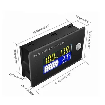 12-72V LCD Kisline Vodi Litij-Zmogljivost Baterije Indikator Voltmeter Napetost Tester S Kablom Baterije Zaslon Meter