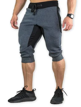 GYMOHYEAH New visoke kakovosti slim fit Bodybuilding mens moda št Logo kratke hlače nove Fitnes Joggers sweatpants hlače moški