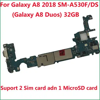 Odklenjena Glavni Motherboard 32GB 64GB Logiko Odbor Za Samsung Galaxy A8 2018 A530F SM-A530F/DS(Galaxy A8 Duo A530FD)