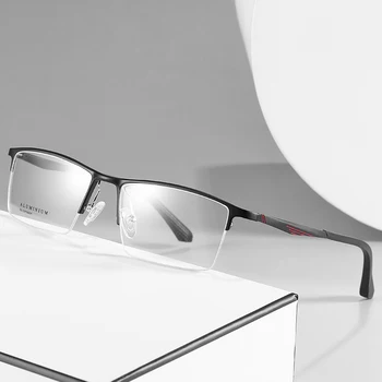 Reven Jate P9001 Optična Očala Okvir za Moške Očala na Recept Očala Rx aluminijast Okvir Očal Pol-Rim