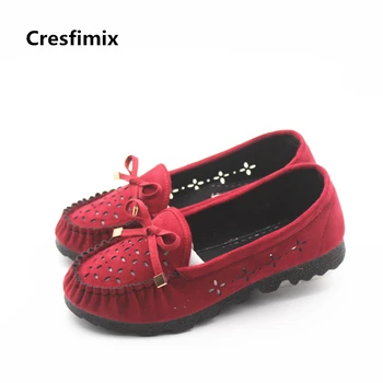 Cresfimix zapatos de mujer ženske priložnostne rdeče dihanje čevlji ženski kul lok kravato čevlji ženski mehko & udobno ravno čevlji a885