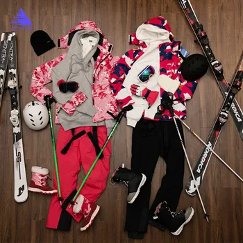 Smučarske Obleke Ženske Toplotno Toploto Nepremočljiva Prostem Sneg Jopič Zimski Športi Snowboard Smučanje Sneg Kostume Prostem Obrabe