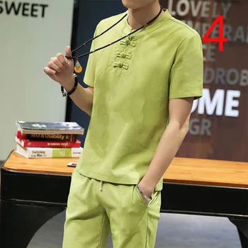 Poletje mercerized bombaža, kratek sleeved majica s kratkimi rokavi moški krog vratu ledu svile trend barva korejska različica self-gojenje