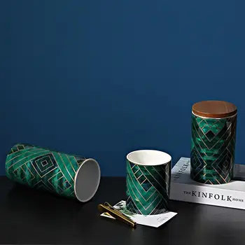 Nordijska Keramični Zaprti Keramične Posode za Shranjevanje kozarec Za Shranjevanje Začimb Tank Posodo s Kavo Steklenico Čaj Caddy Doma Dekor