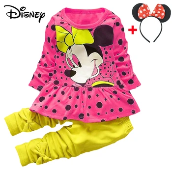 Disney Mickey Nov Baby Girl Obleke Pomlad Moda Newborn Baby Dekleta Oblačila, Ki Bombaž Poln Rokav Obleka Roupa Bebes Menina