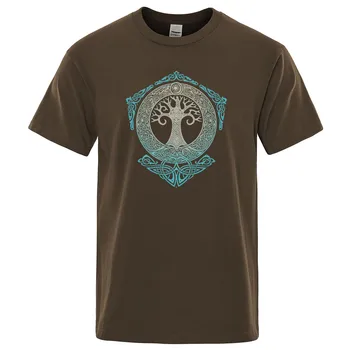 Yggdrasil T shirt Svetu Drevo Moških Vrhovi Modni Vzorec Tee 2020 Poletje Bombaža T-Shirt Odin Aesir Nordijski Mitologiji Tshirt Moški