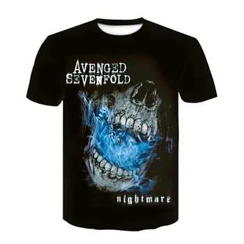 Lobanja Majica s kratkimi rokavi Moški Anime Tshirt Gothic 3d Print majica s kratkimi rokavi Punk Rock Oblačila, Casual Hip Hop Mens Oblačila