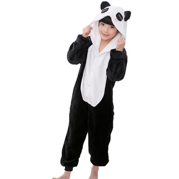 Fantje Dekleta Panda Pižamo Otrok Samorog Flanela pyjama Otroci Risanka Onesie Sleepwear cosplay, Oblačila Za 4 6 8 10 12 Let