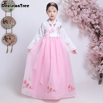 2019 novi korejski hanbok tradicionalna oblačila klasične etnične obleko za otroke letu ples po meri poln rokav girl obleke