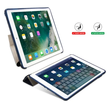 Smart Primeru Za Nov iPad z 9.7 2017 2018 Primeru PU Usnje Mehko Silikonsko Nazaj Transformatorji Slim Smart Cover za iPad 2018 Primeru Coque