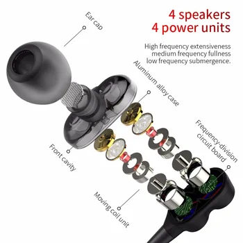 AZiMiYO E100 Stereo žične Slušalke 2019 Visoko bas, dvojni pogon Slušalke 3.5 mm jack nadzor HiFi Čepkov za telefonske slušalke