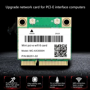 Univerzalni WiFi 6 AX200 Brezžično Kartico 2.4 G 5G Dual Band Mini PCI-E Vmesnik 3000Mbps Bluetooth 5.1 802.11 AX Spletni Kartico