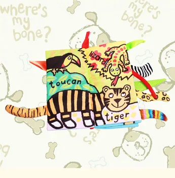 Jollybaby Otroške Igrače Za Malčke Otroci Zgodnji Razvoj Krpo Knjige Učenje, Izobraževanje Odvija Dejavnost Knjige Živali Repi Slog