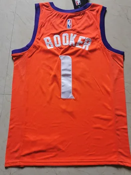 NBA Moške Phoenix Suns#1 Booker Majice za Košarko Izjava o Izdaji Swingman Jersey Oranžna
