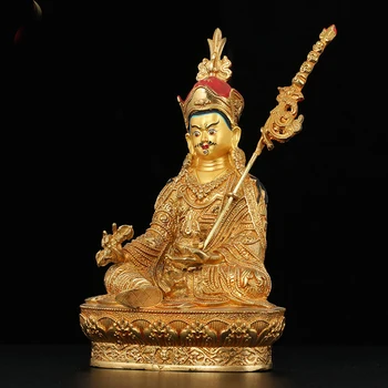 Posebna Ponudba -Trgovina kip Bude 21 CM visok ZAČETNI Podjetje Denar za risanje Gilding pozlačeno Guru Padmasambhava kip Bude