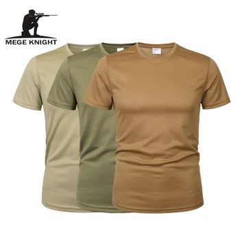 MEGE 3 Kos/2 Kos Moških Prikrivanje Taktično T Shirt Vojske Vojaške ShortSleeve O-vratu Hitro Sušenje telovadnice T Srajce Priložnostne Prevelik 4XL