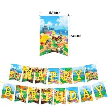 48Pcs/set Živali, ki Prečkajo Balone Živali, Happy Birthday Banner Torto Pokrivalo Baby Tuš Okraski Stranka Otroci Igrače