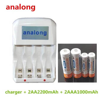 Analong 1,2 V 2200mAh AA Baterija za ponovno Polnjenje + in 1000mAh AAA Polnilne Baterije