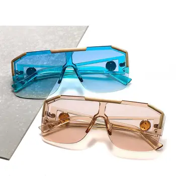 TEENYOUN 2020 Luksuzne blagovne Znamke Kvadratnih sončna Očala En Kos Ženske Moški Kovinski Lion Glavo, sončna Očala Moški Modni Očala UV400