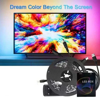5V USB ws2812b LED Trak svetlobe 5050 RGB Sanje Barve Okolice TV Komplet za TV Namizni RAČUNALNIK Zaslon Osvetlitev Ozadja, Prilagodljive Luči