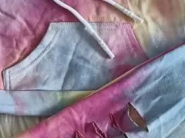 Ženski otroka hoodie dolgo sleeved bo ustrezala tie-dye roza bombaž materiala pocket design z ravne noge hlače