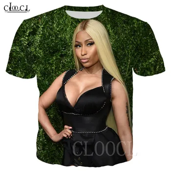 Moda Seksi Nicki Minaj Majica 3D Tiskanja Rapper Star Pevec Hip Hop Majica Tees Priložnostne Plus Velikost Tshirt Ženske Moške Obleke