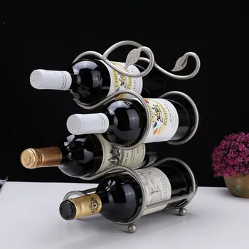 S-oblikovane štiri steklenice listov Rdeče vino rack Podporo Domači Kuhinji Bar Pribor Lepo Praktično Vino Imetnik vino rack brezplačna dostava