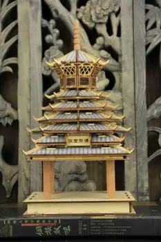 Kitajski Klasična lesena Stolp Dong Zhai drumtower model za vgradnjo DIY 7-zgodba boben stavbe lesene model kompleti