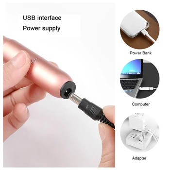 Električni USB Nohtov Vrtalni Stroj Enostavno Upravljanje Brušenje Nohtov Art Manikura Orodje za Trajno Strokovno Piling Nail Art Orodje