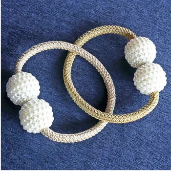 2 kos lepe pearl zavese obroči zaponke magnetno zapiranje zavese Tieback moda zavese Posnetke Accesori