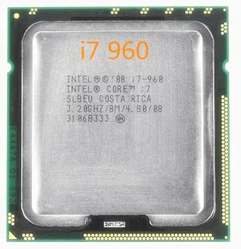 Brezplačna dostava Original Intel Core I7 960 Procesor 3.2 GHz Quad Core LGA 1366 130W 8M Cache Namizje i7-960 CPU