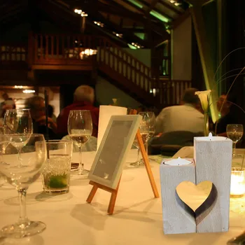 Lesene Svečnike Nekaj Votlo Srce Valentinovo Romantično svijećnjak Večerja Poroko Bar Stranka 9x12cm