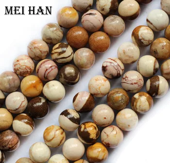 Meihan Meihan Brezplačna dostava za 8 mm,10 mm Naravnih kave zebra Jasper nemoteno krog svoboden kroglice za Zapestnico, ogrlico, DIY, zaradi česar