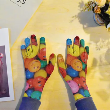 Novo Odraslih Pletene Rokavice Smešno Candy Barve Smučanje Rokavice 3D Hrane Lollipop Krof Burger Ženske, Zaslon na Dotik, Delovne Rokavice Vrt