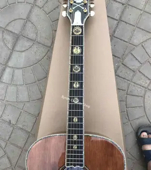 Brezplačna dostava AAA trgovina meri kitara plamen javor sijaja fancy kitara trdna smreka jumbo telo akustična električna kitara