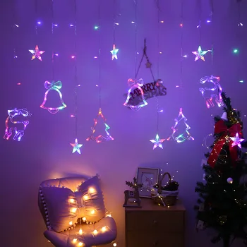 Božični Luči v Zaprtih prostorih LED Zavesa Svetlobe, z Daljinskim upravljalnikom za Sobo, Zvezda, Luna Garland Pravljice Niz Luči Božič Prostem Dekor Svetilke