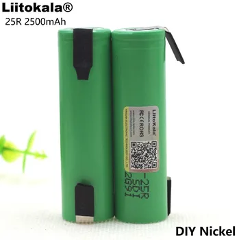 3PCS Liitokala 18650 25R 2500mAh litijeva baterija 20A neprekinjeno odvajanje moč elektronski baterija za +DIY Nikljeve plošče,