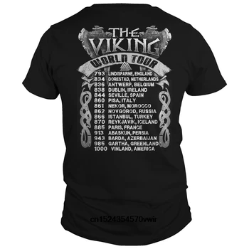 Smešno Moški Majica S Kratkimi Rokavi Ženske Novost Tshirt Viking World Tour Kul T-Shirt