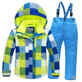 2020 Otroci Smučarskih Obleko Otroci Nepremočljiva, Windproof Pisane Športne Obleke za Dekleta Fant Snowboard Jakno, Hlače, Zimske Obleke, Kompleti