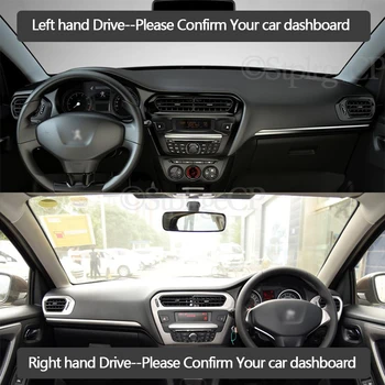 Nadzorna plošča Pokrov Zaščitni Ploščici za Peugeot 301 2012~2019 Avto, dodatna Oprema na Armaturno Ploščo Dežnik Preprogo Anti-UV 2016 2017 2018