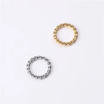 Debele twist stackable vrv obroč za ženske iz nerjavečega jekla, zlata barva minimalističen navaden prstan modno razkošje
