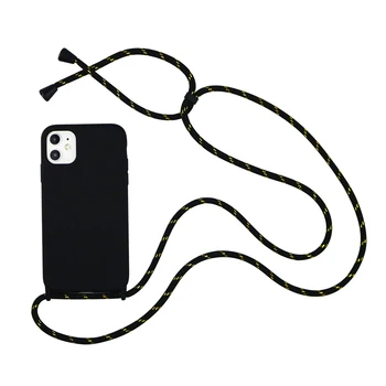 Candy Barve Tekoče Silikona Primeru Telefon Za iPhone 11 Pro Xs Max 7 8p XR Z Vrvica za opaljivanje tega Ogrlica Cross Body Ramenski Kabel Primeru