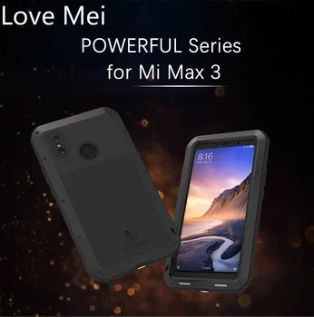 Ljubezen Mei Močan Kovinski Oklep Primeru Za Xiaomi Mi Max 3 Shockproof Neprepusten Za Krepak Celotno Telo, Zaščitni Pokrov Za Xiaomi Max 3