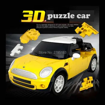 1/32 Bloki modelov Avtomobilov,3D DIY uganke Avto Plastični Model Komplet gradniki Nastavite, Otroci Smešno Vozila Bloki Igrača 8 Stilov