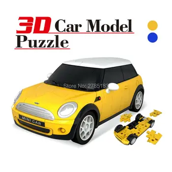 1/32 Bloki modelov Avtomobilov,3D DIY uganke Avto Plastični Model Komplet gradniki Nastavite, Otroci Smešno Vozila Bloki Igrača 8 Stilov